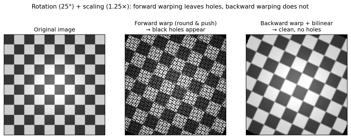 Forward vs backward warping