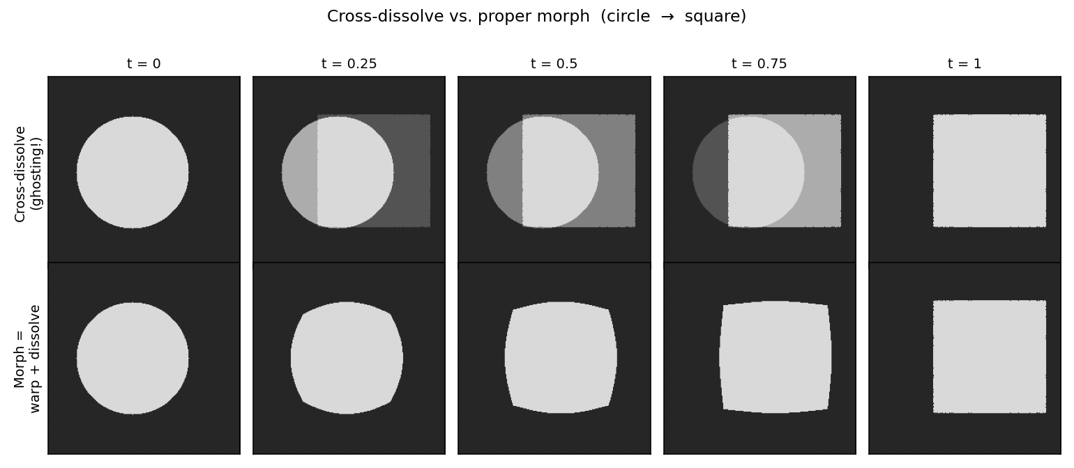 Cross-dissolve vs proper morph